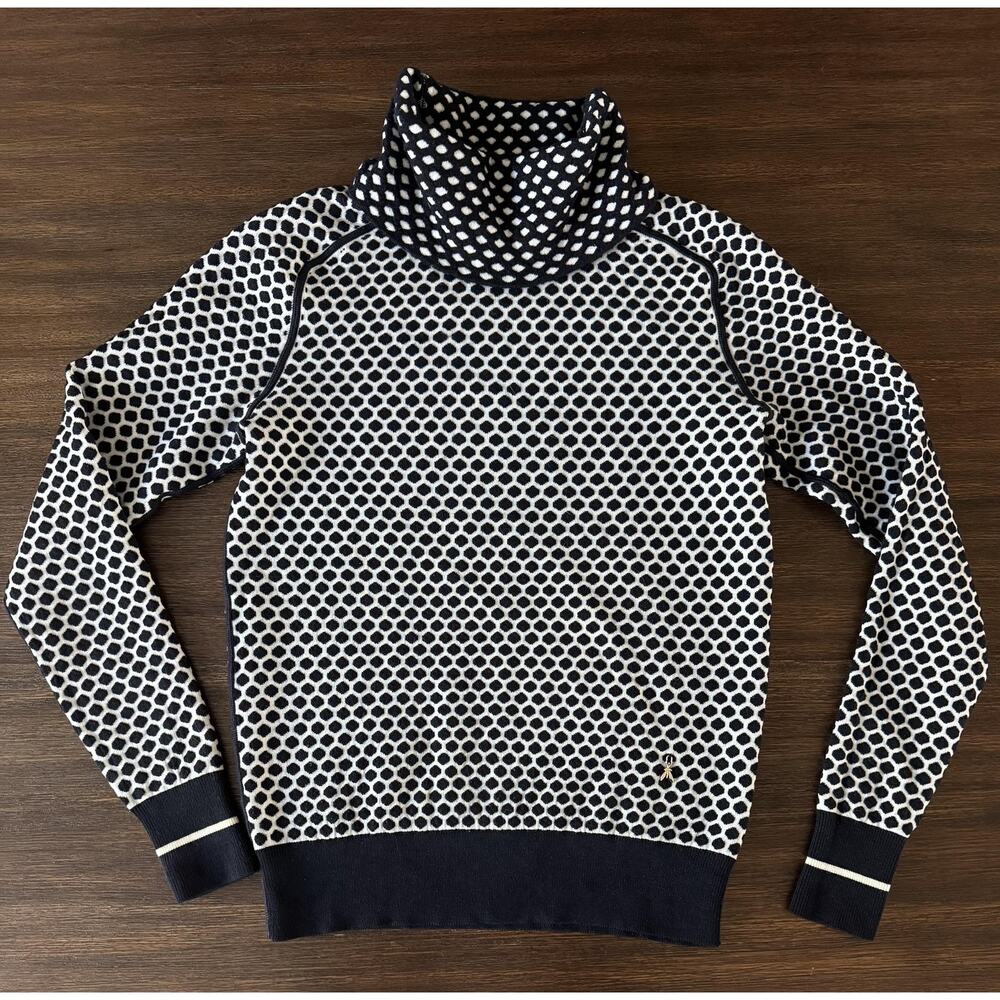 Patrizia Pepe Wool Sweater Womens XS Honeycomb Cowl Neck Geometric Pullover Knit